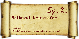 Szikszai Krisztofer névjegykártya